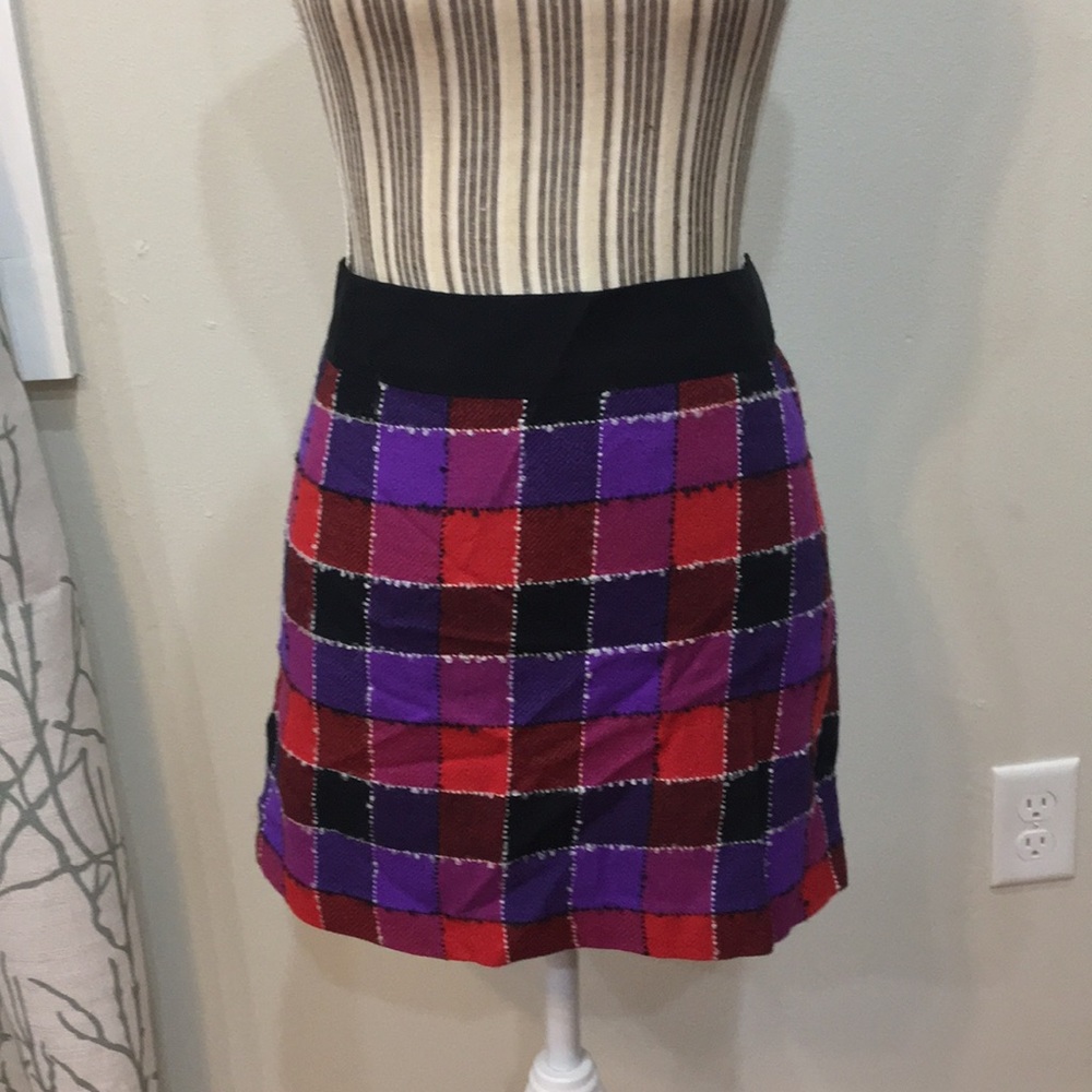 Milly wool plaid mini skirt 10